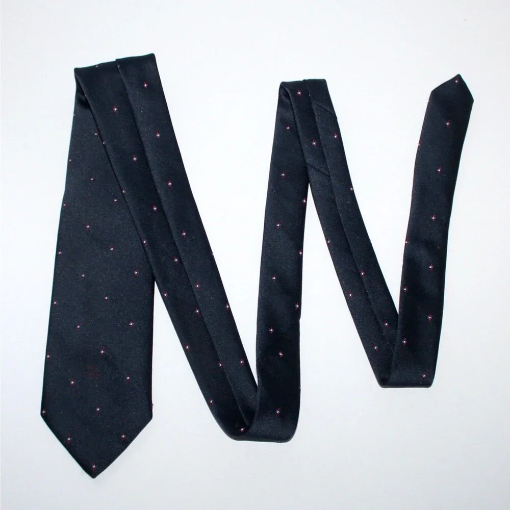 Christian Dior Vintage Necktie Dark Blue logo 58